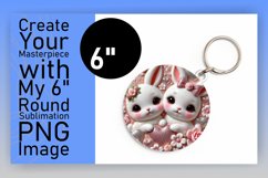 Vibrant Round Design Keychain Template , Sweet Animals Product Image 1