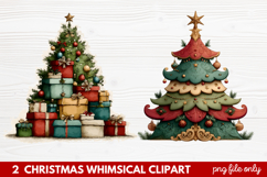 2 Whimsical Christmas Clipart featuring cute holiday charact Product Image 1