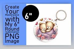 Cute Keychain Round Design Template , Valentine Bear Product Image 1