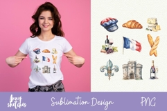 French Sublimation Design | Paris Watercolor Clipart PNG Product Image 1