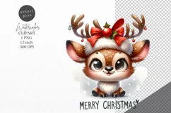 Christmas clipart| Reindeer clipart |Christmas sublimation Product Image 1