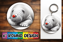Radiant Round Coaster Design PNG, Cute Animals Product Image 1