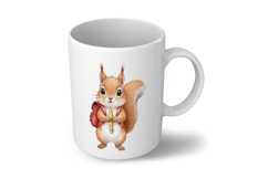 Cute Squirrel with Backpack Holding a Pencil Watercolor PNG Product Image 5