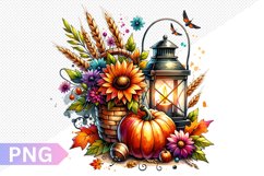 Autumn Harvest Pumpkin Sublimation - Pumpkin Clipart Design Product Image 1