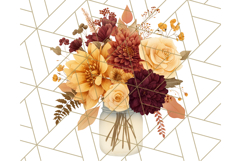 Fall Mason Jar Flowers PNG Clipart Product Image 2