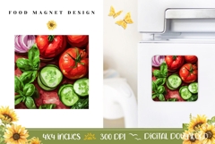 Cartoon Vegetables Magnet, Tomato Magnet Template Product Image 1