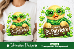 Cute Duckling Happy St. Patrick’s Day Sublimation Design Product Image 1