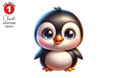 Cute Baby Penguin Clipart, Animals Clipart Sublimation Product Image 1