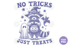 Vintage Funny Sarcastic Feral Witch Raccoon Halloween PNG Product Image 1