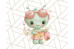Alien Vacation Clipart PNG, Cute Summer Galaxy Art Clip Art Product Image 2