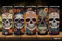 Embroidery Skull Tumbler Wrap | 20 Oz | Sublimation Product Image 1