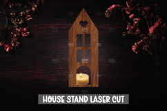 3D House Christmas Candle Holder Laser Cut Design Product Image 1