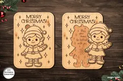 Christmas Pixy Card Ornament SVG | Laser Cut | Glowforge Product Image 1