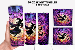 Witch Skinny Tumbler 20oz Wrap Design, Halloween Tumbler PNG Product Image 1