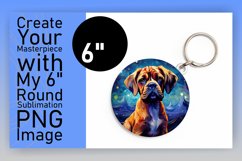 Dog Painting Round Design PNG Artistic Sublimation Product Image 1