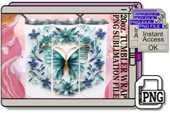 Spring Blooming Butterfly Tumbler Wrap - 20oz 3D Art Product Image 1