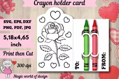 Valentine's Day rose with heart Coloring Crayon Holder Product Image 1