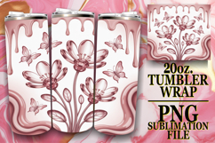 Whimsical views 20oz tumbler wrap, 3D Flowers Product Image 1