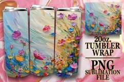 15x Watercolor Spring Flower Tumbler Wrap Bundle PNG, Bloom Product Image 3