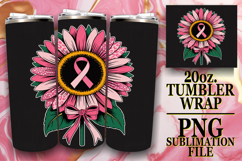 Unique adventures 20oz tumbler wrap, Breast Cancer Product Image 1