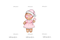 Pink Christmas Cookie Clipart Set Product Image 13