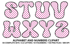 Polka Dots Alphabet Letters &amp; Numbers Clipart PNG 300DPI Product Image 4