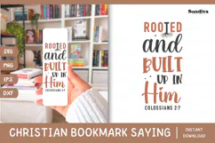 Christian Bookmark Saying SVG | Rooted and Built Up in Him Product Image 1