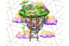 Bright Floating Island PNG Clipart for Fantasy Worlds & Maps Product Image 2