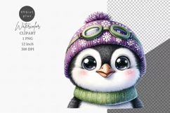 Penguin clipart, Christmas clipart, Winter clipart Product Image 1