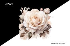 White Flowers PNG, Watercolor White Bouquet Product Image 1