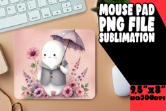 Radiant Mouse Mat PNG Style, Cute Ghost Product Image 1