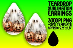 Watercolor Halloween Magic Teardrop Earring PNG Product Image 1