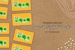 Caterpillar Pre-K Sight Words Educational Flashcards Product Image 1