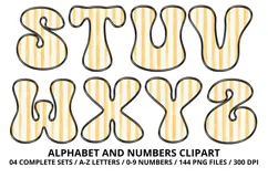 Honey bee Alphabet png clipart, honey bee letters doodle Product Image 4