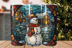 Christmas Stained Glass Snowman Tumbler Design Product Image 1
