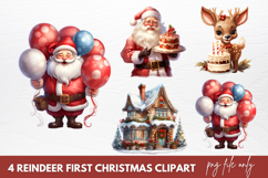 Reindeer First Christmas Clipart Sublimation Product Image 1