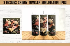 Flowers 3D Tumbler Sublimation Designs PNG Product Image 2