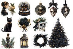 Gothic Christmas Clipart Product Image 5
