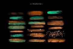 Green and Copper Glitter and Foil Brushstroke Clipart Product Image 2