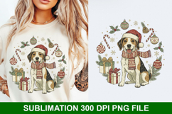 Christmas Dog Sublimation - Christmas PNG Design Product Image 1