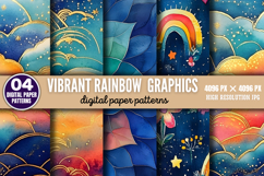 Vibrant Rainbow Graphics Backgrounds JPG Product Image 1