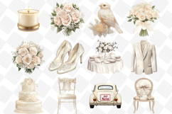 Antique Ivory Wedding Clipart - Set Of 51 Png Bundle Product Image 3
