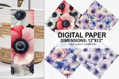 Anemone Flower Digital Paper - Flower Background Product Image 1