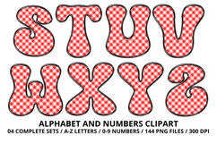 Gingham Plaid Alphabet Letters &amp; Numbers Clipart PNG 300DPI Product Image 4