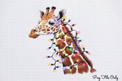 Christmas Giraffes Clipart PNG Product Image 1