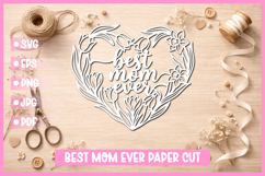 Best Mom Paper Cut Heart SVG I Cricut I Silhouette Product Image 1