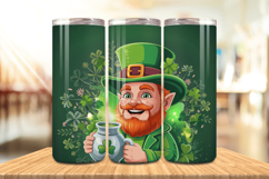 Irish Cheerful Leprechaun Tumbler Wrap PNG Sublimation Desig Product Image 1