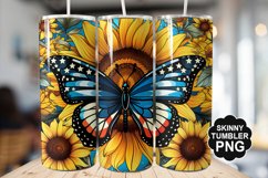 Butterfly and Sunflower Tumbler Wrap for Sublimation Product Image 1