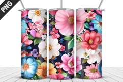 Flowers Tumbler Wrap | Sublimation Design | Tumbler PNG Product Image 1
