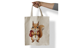 Cute Squirrel with Backpack Holding a Pencil Watercolor PNG Product Image 6